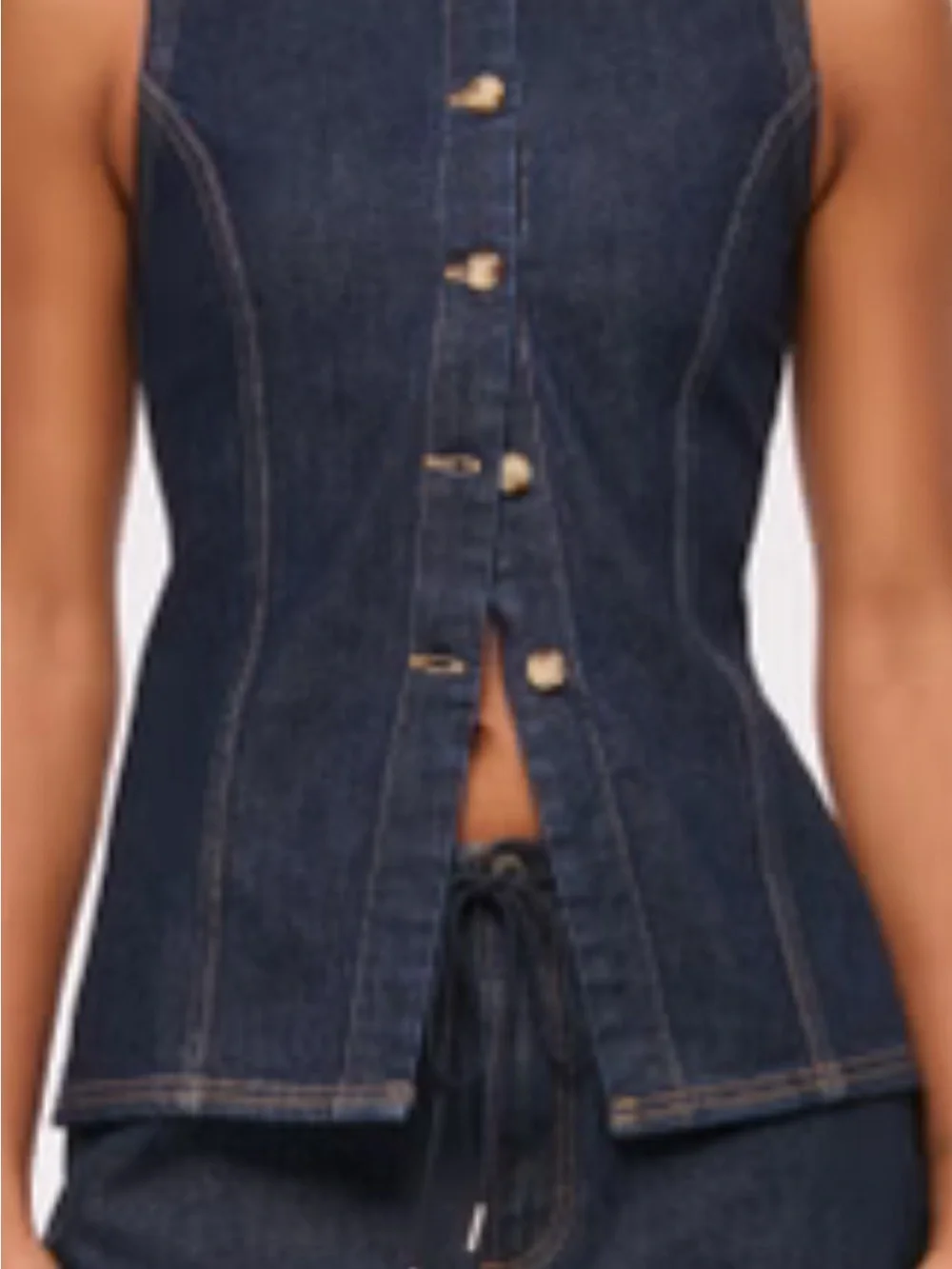 Abercrombie and Fitch Dark Wash Denim Vest XS - Picture 1 of 8